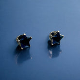 Brinco Zircônia Azul em Forma de Estrela